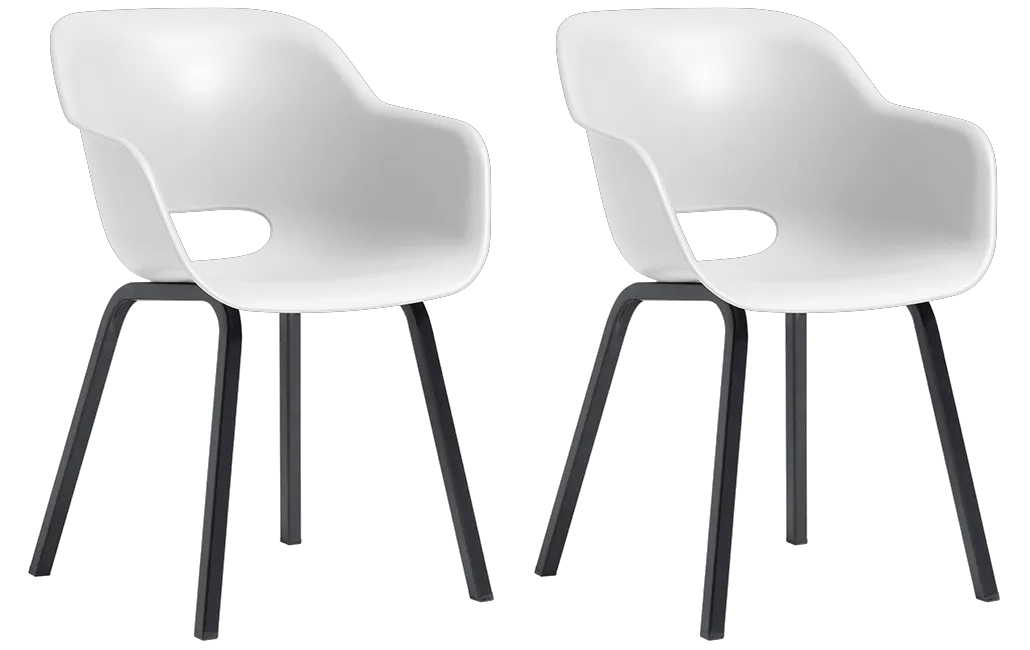 Noa Schalenstuhl - 2er Pack - 56,5x55x80 cm - Weiss