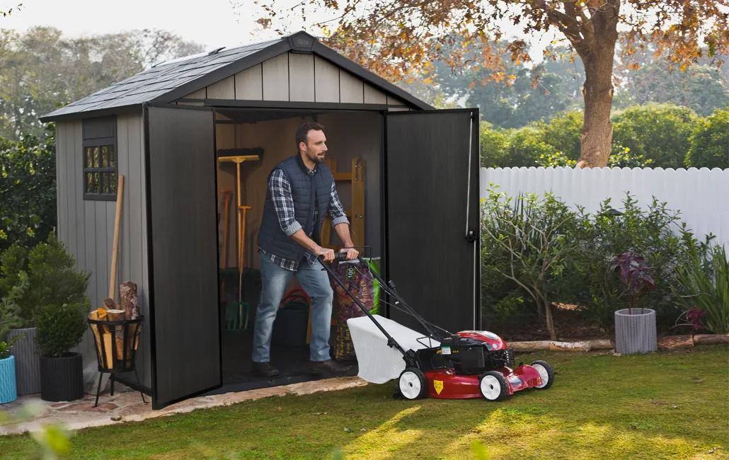 Oakland 7.5x7 Gartenhaus - 229x223,5x242 cm - Graubraun