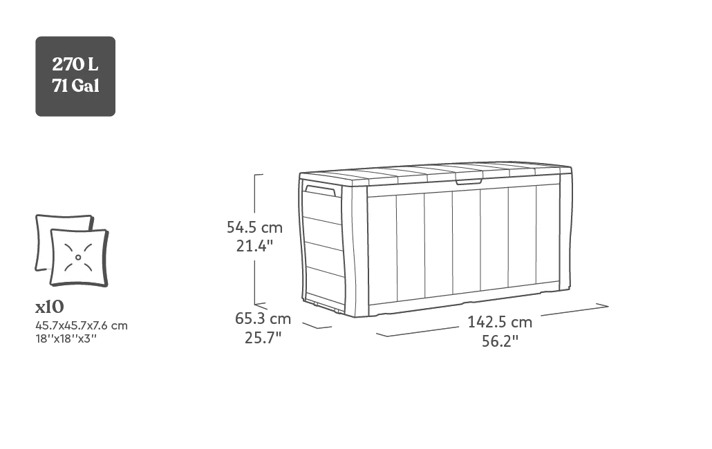 Sherwood 270L Aufbewahrungsbox - Graphit