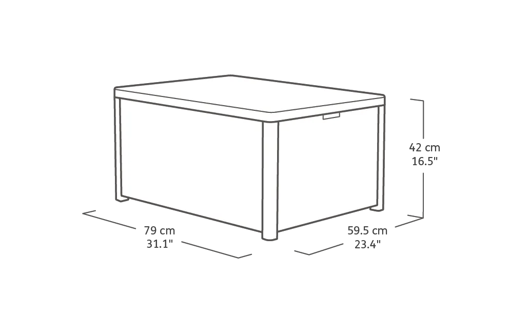 Arica Aufbewahrungstisch – 79x59x42 cm - Graphit