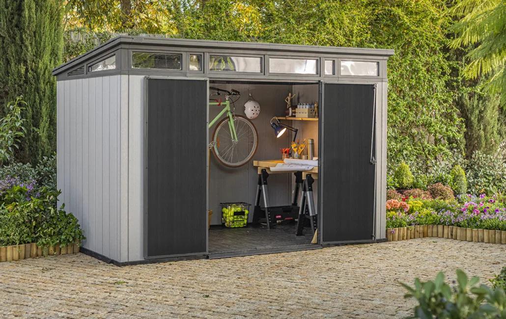 Artisan 11x7 Gartenhaus - 340x218x226cm - Graubraun