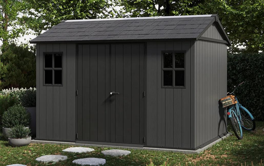 Newton Plus 7.5x11 Gartenhaus - 230x350x246cm - Grau