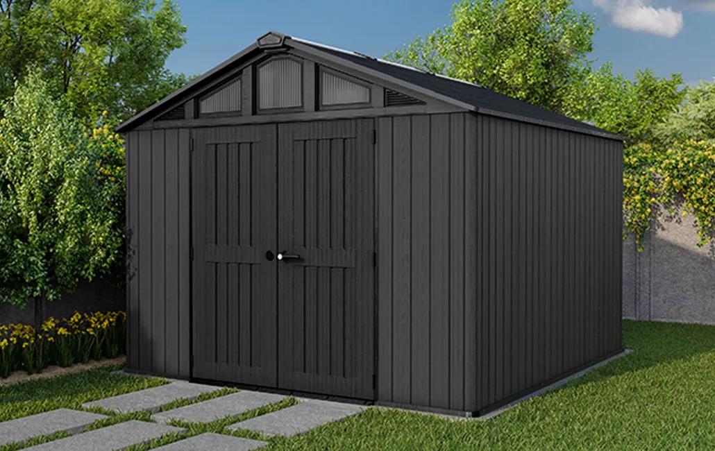 Stronghold 10x11.5 Gartenhaus - 305x350x251cm - Grau