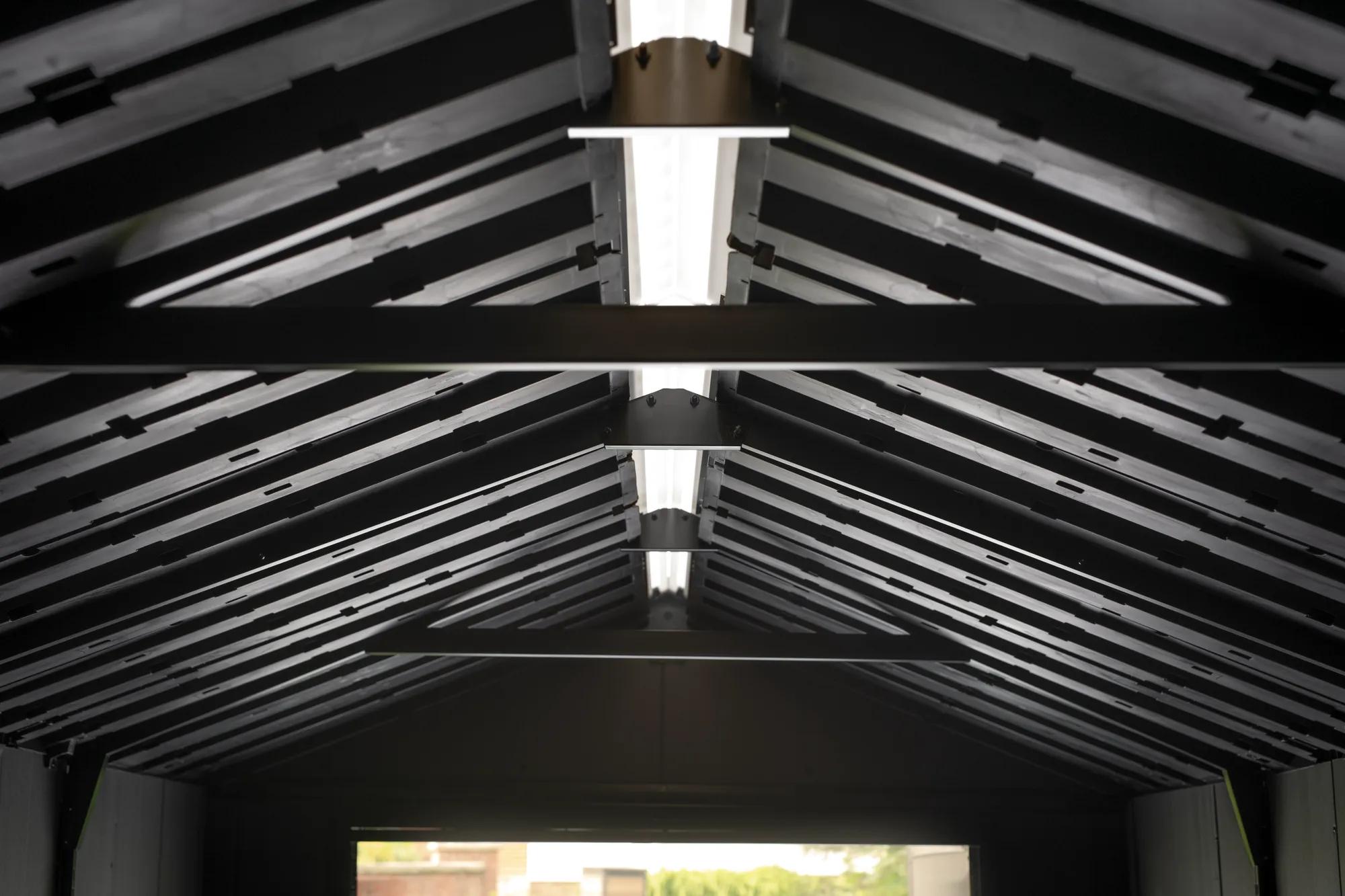 Newton Plus 7.5x15 Gartenhaus - 230x476x246cm - Grau