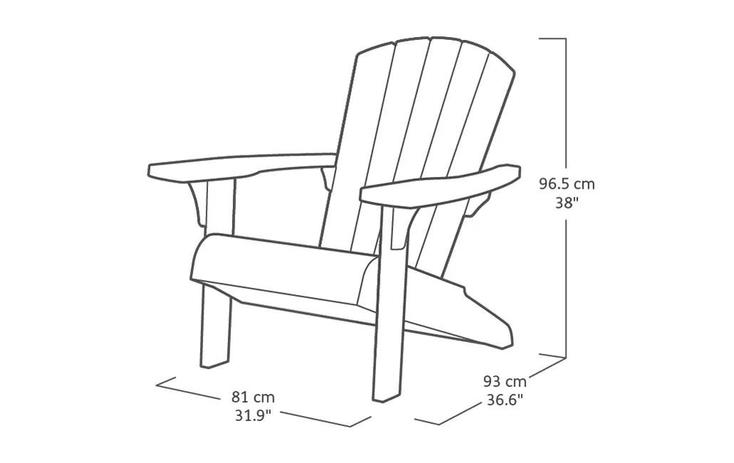 Troy Adirondack Gartenstuhl – 81x80x96,5 cm - Graphit