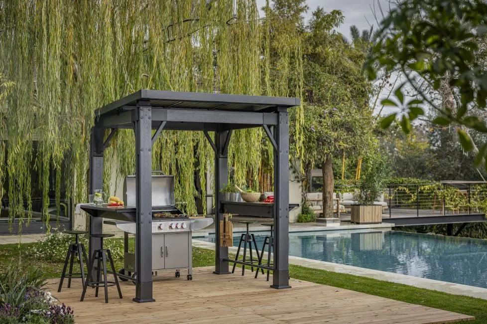 Signature Gril Gazebo - 248x200x238 cm - Hellbraun