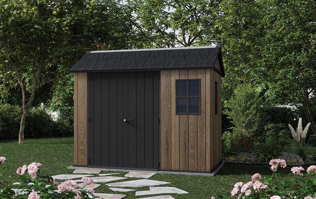 Apex 7.5x9 Gartenhaus - 230x287x246cm - Walnuss