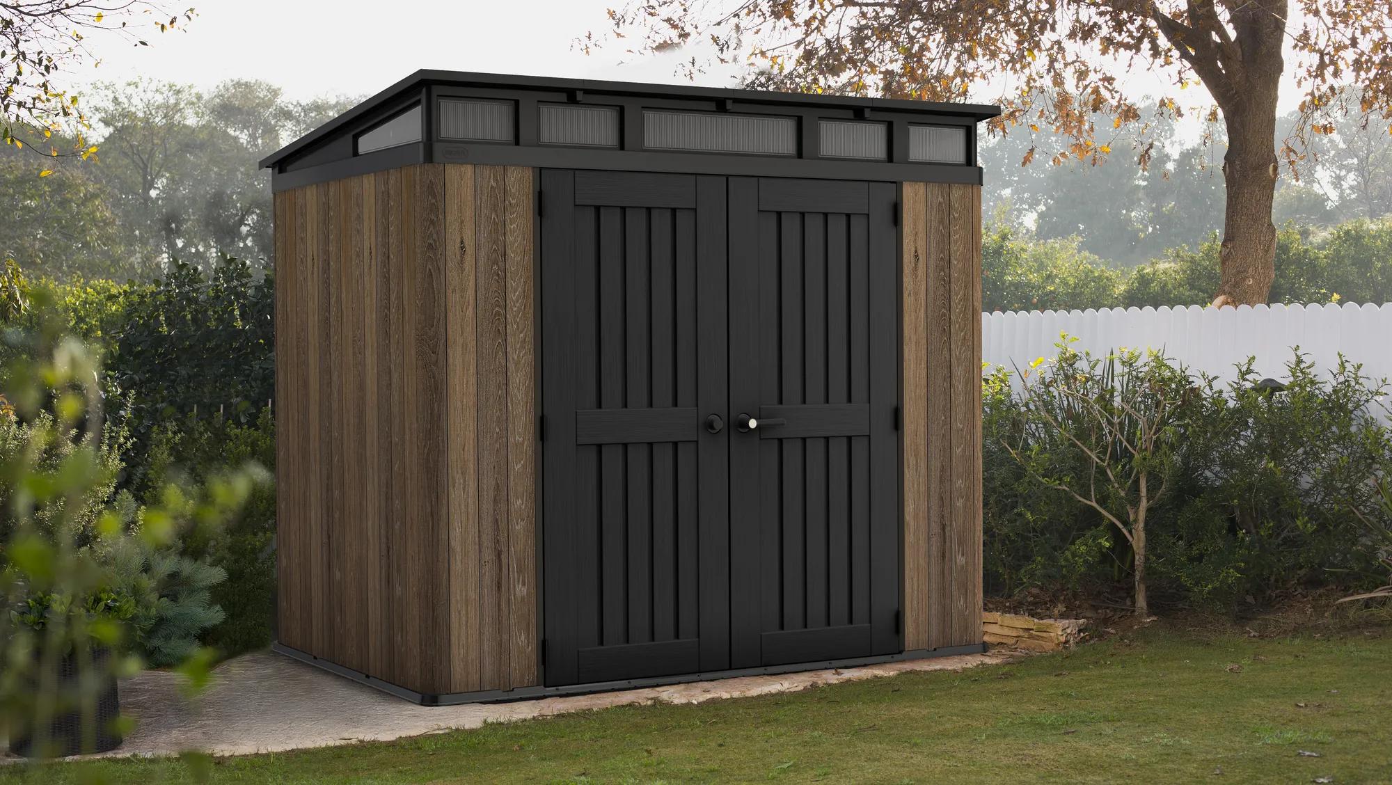 Aspen Gerätehaus 8×6 - Walnuss