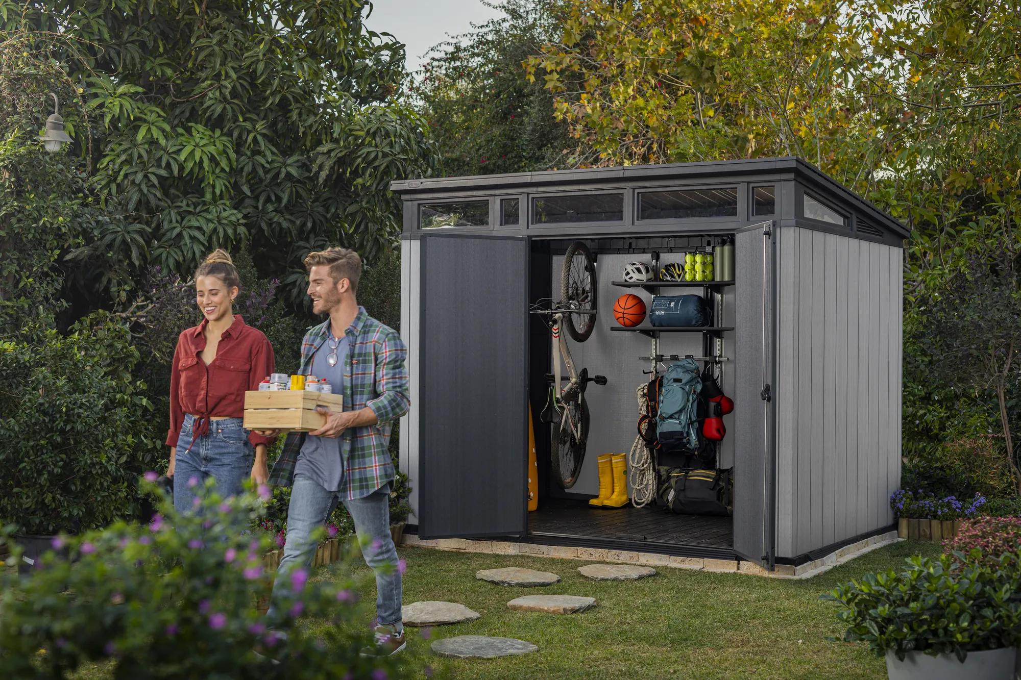 Artisan 9x7 Gartenhaus - 138.8x218x226cm - Dunkelgrau