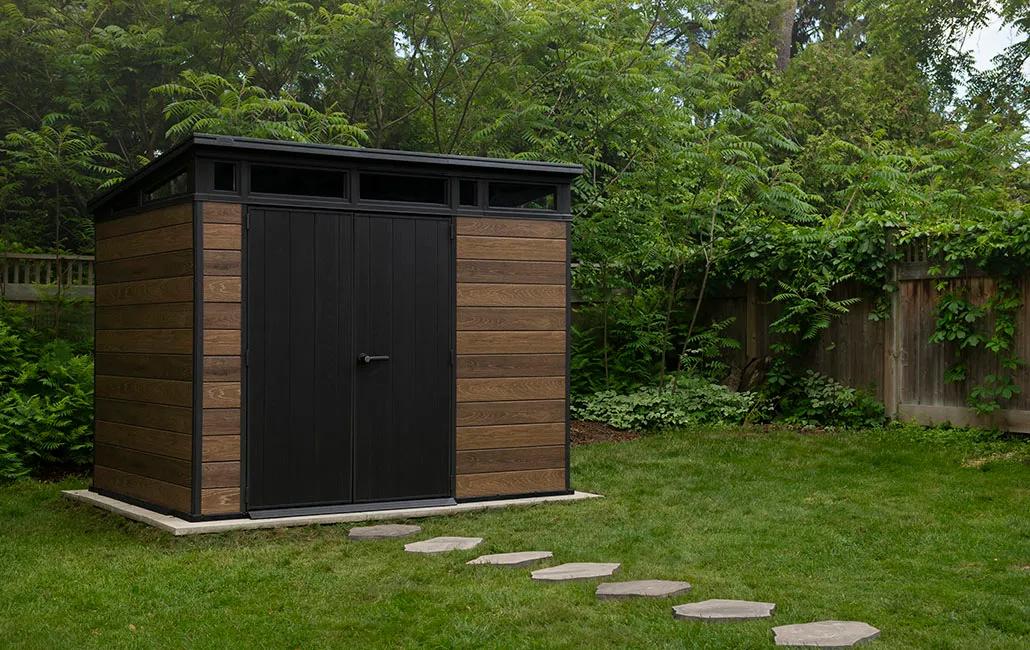 Signature 9x7 Gartenhaus - 279x218x226 cm - Walnuss
