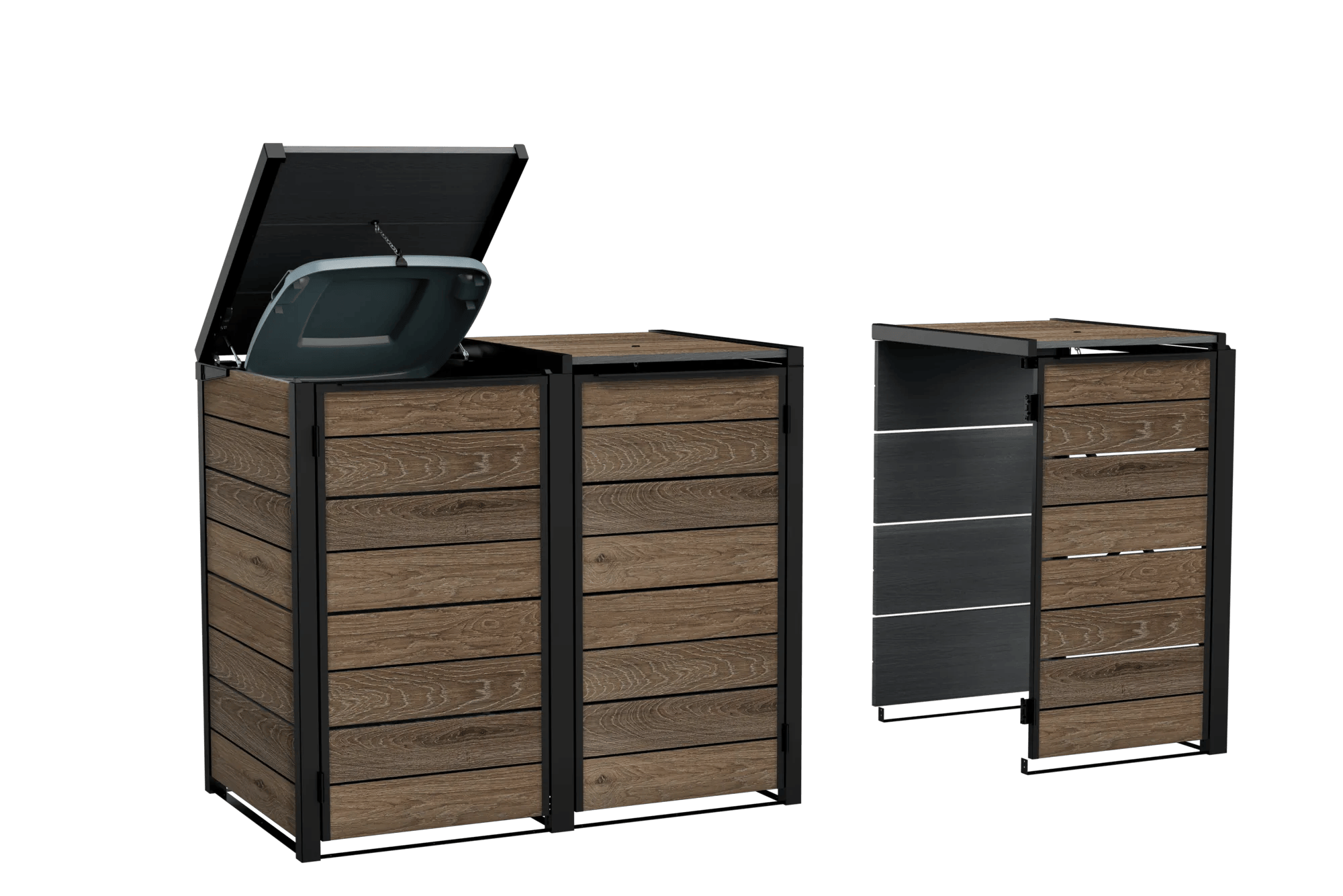 Signature Hide Away Erweiterung Mülltonnenbox 240L - Walnuss