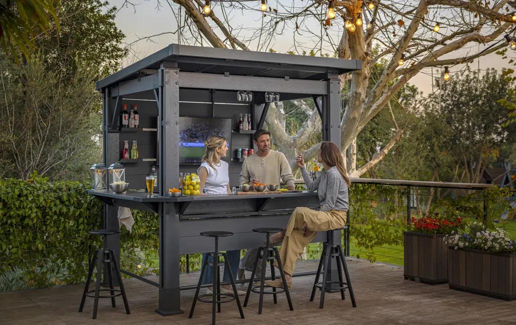 Signature Grillpavillon - 230x200x238 cm  - Walnuss