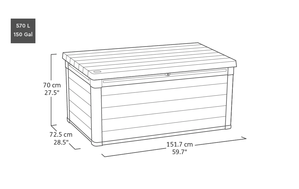 Signature 570L  Aufbewahrungsbox  - Walnuss