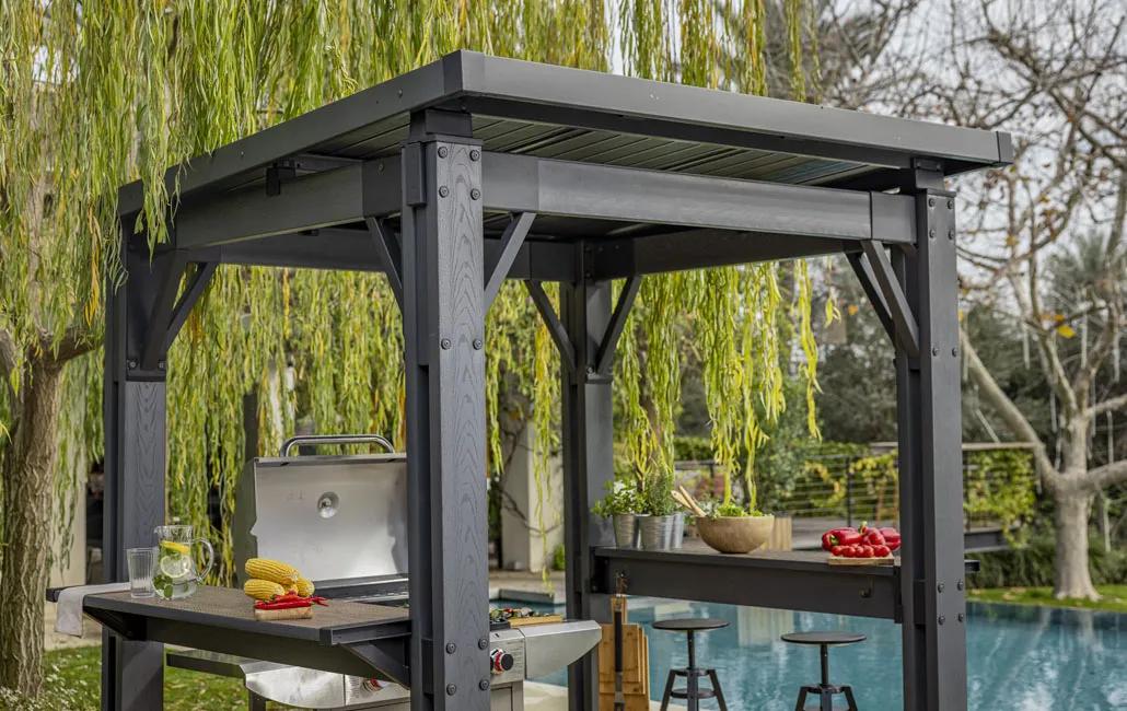 Signature Gril Gazebo - 248x200x238 cm - Hellbraun