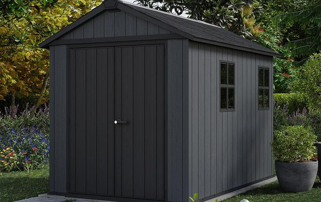 Newton Plus 7.5x9 Gartenhaus - 230x287x246cm - Grau