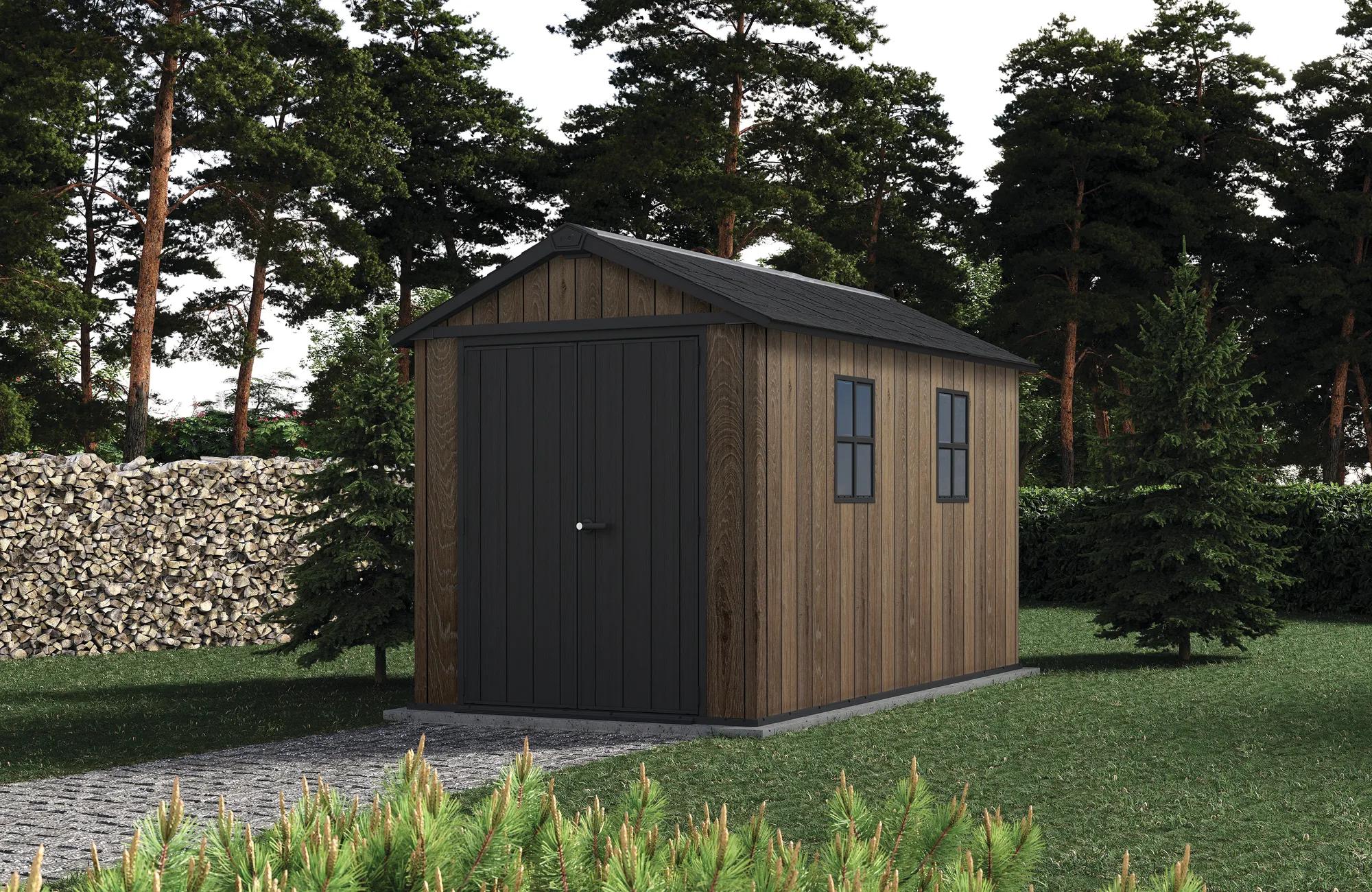Apex 7.5x11 Gartenhaus - 350x230x246cm - Walnuss