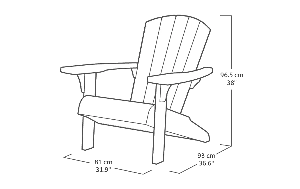 Troy Adirondack Stuhl – 93x80x96.5 cm – 2 Stück - Weiss