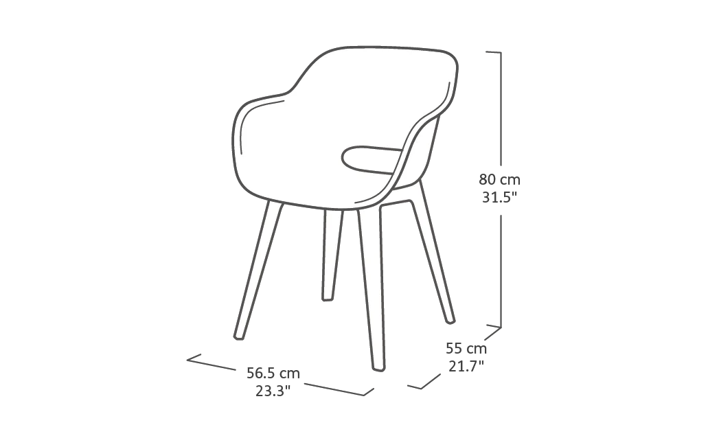 Akola Stuhl - 2er Pack - 55x56x80cm - Weiss