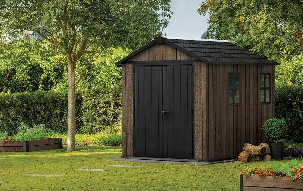Apex 7.5x9 Gartenhaus - 230x287x246cm - Walnuss