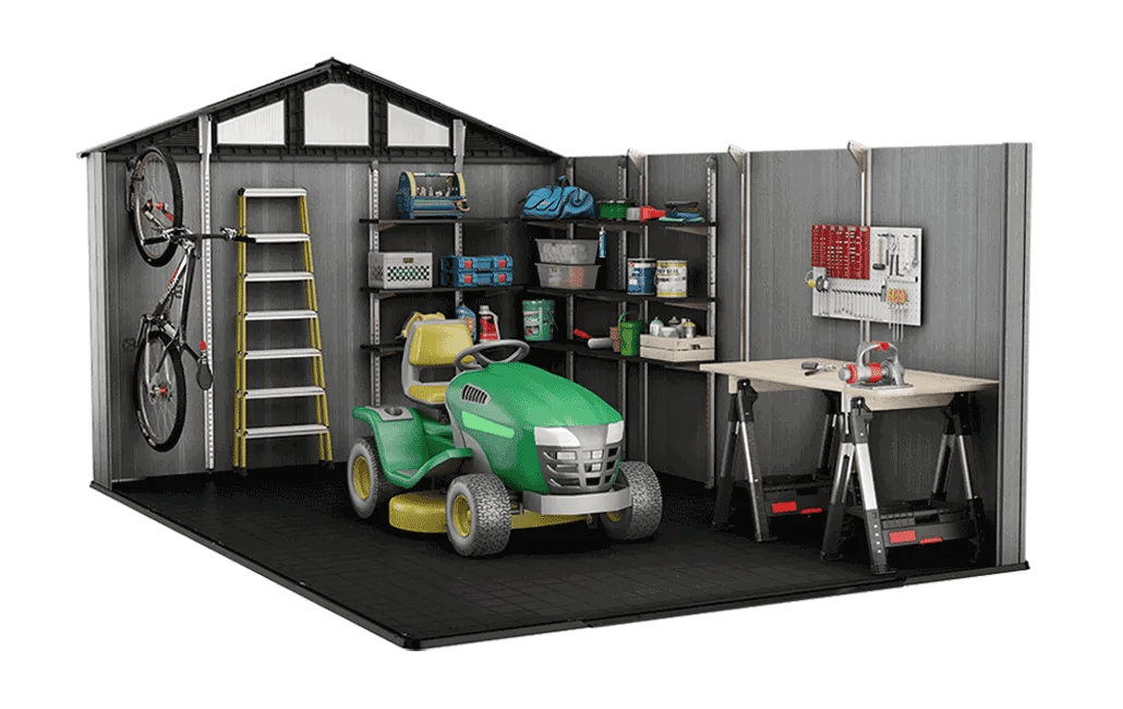 Stronghold 10x15 Gartenhaus - 305x453x251cm - Grau