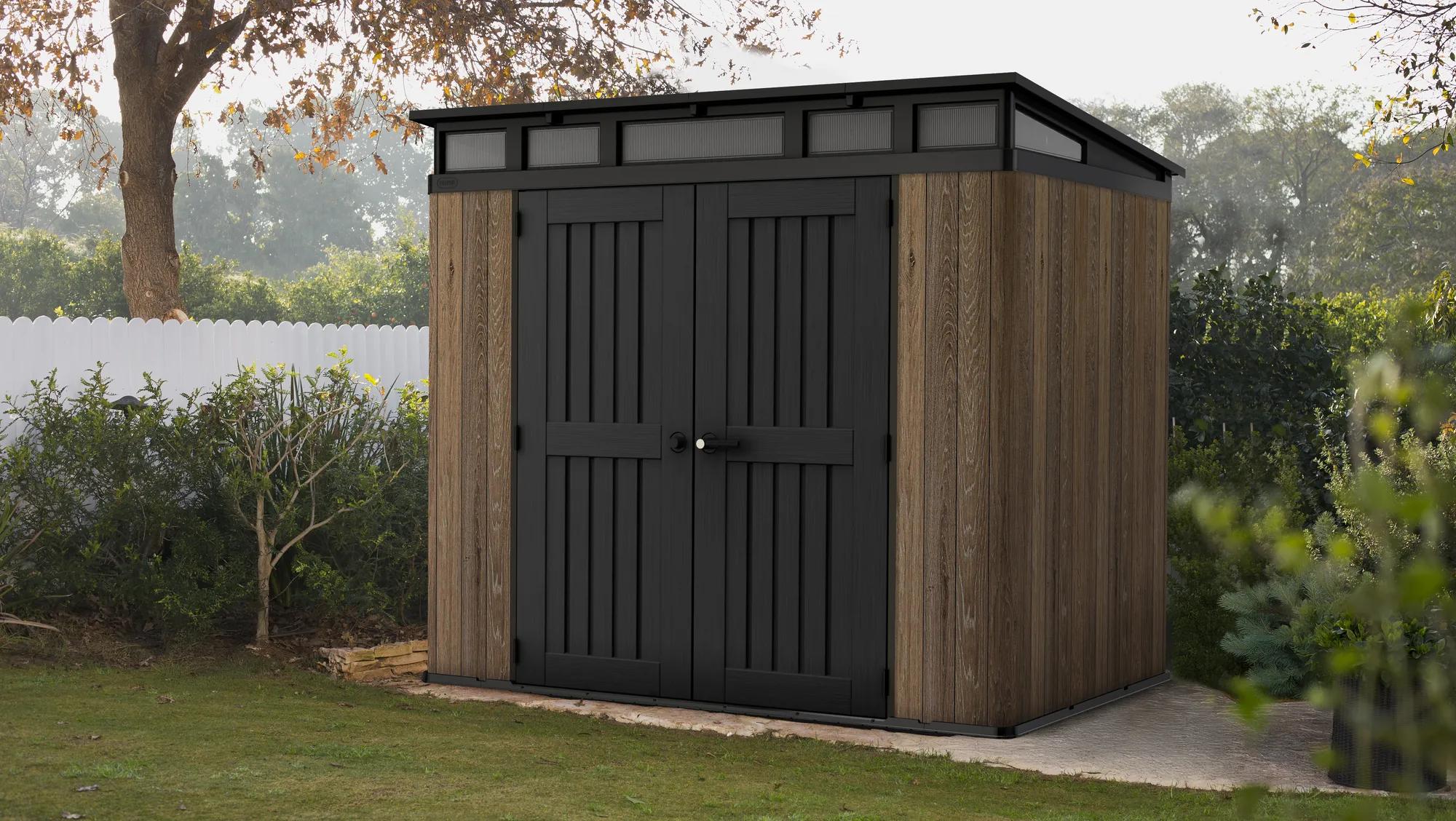 Aspen Gerätehaus 8×6 - Walnuss