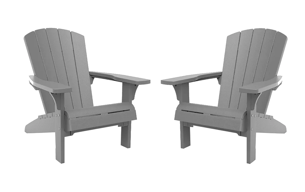 Troy Adirondack Stuhl – 93x80x96,5 cm – 2 Stück - Grau