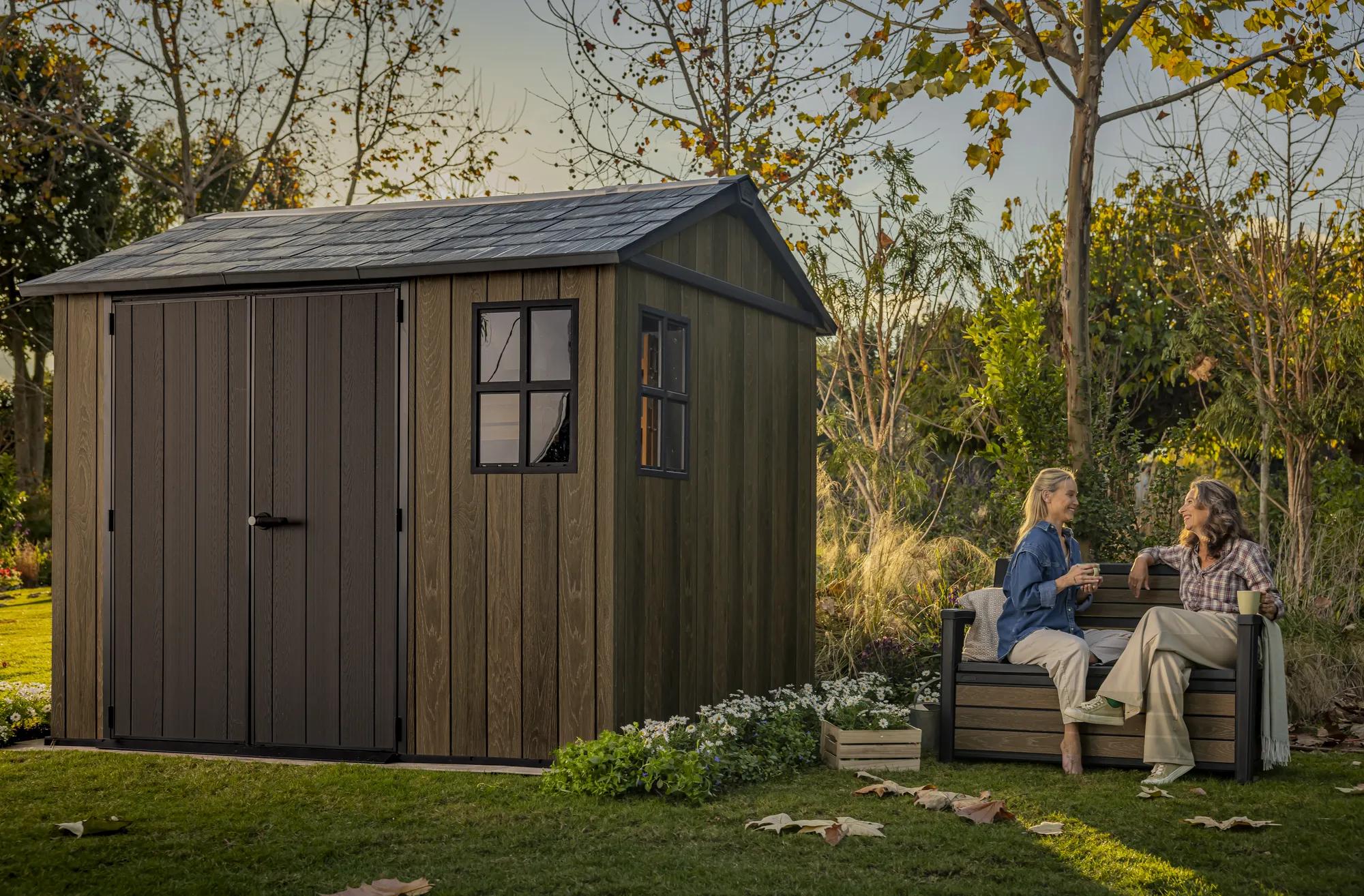 Apex 7.5x9 Gartenhaus - 230x287x246cm - Walnuss