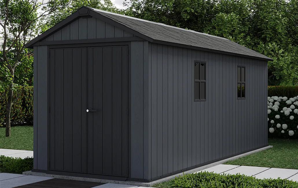 Newton Plus 7.5x17 Gartenhaus - 230x539x246cm  - Grau