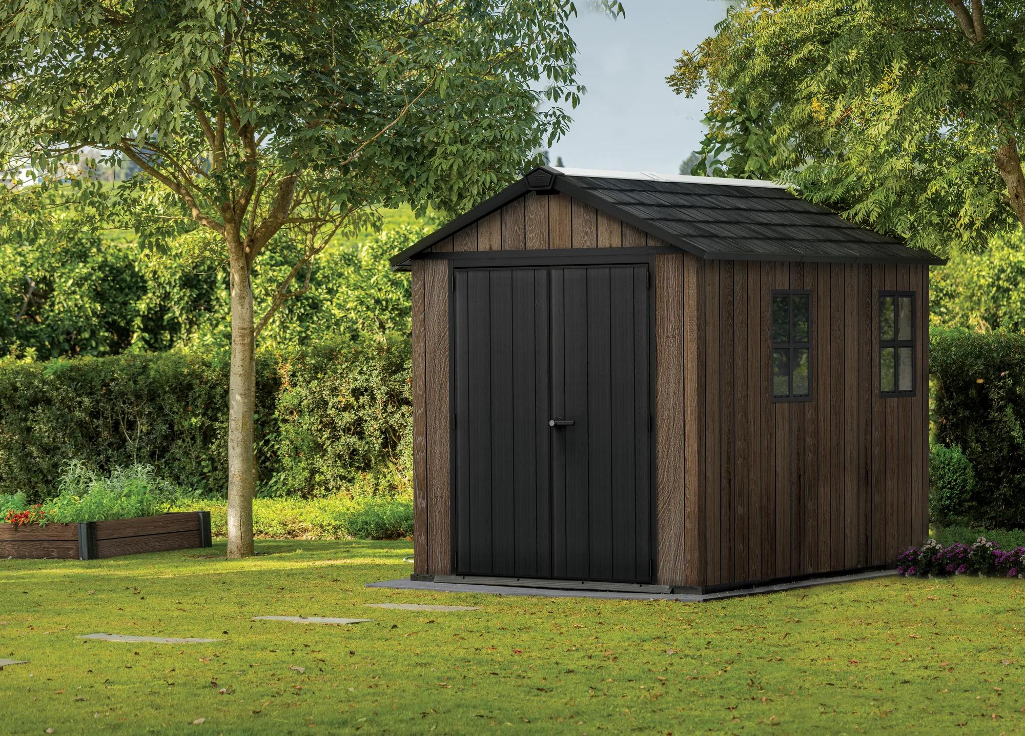 Apex 7.5x9 Gartenhaus - 230x287x246cm - Walnuss