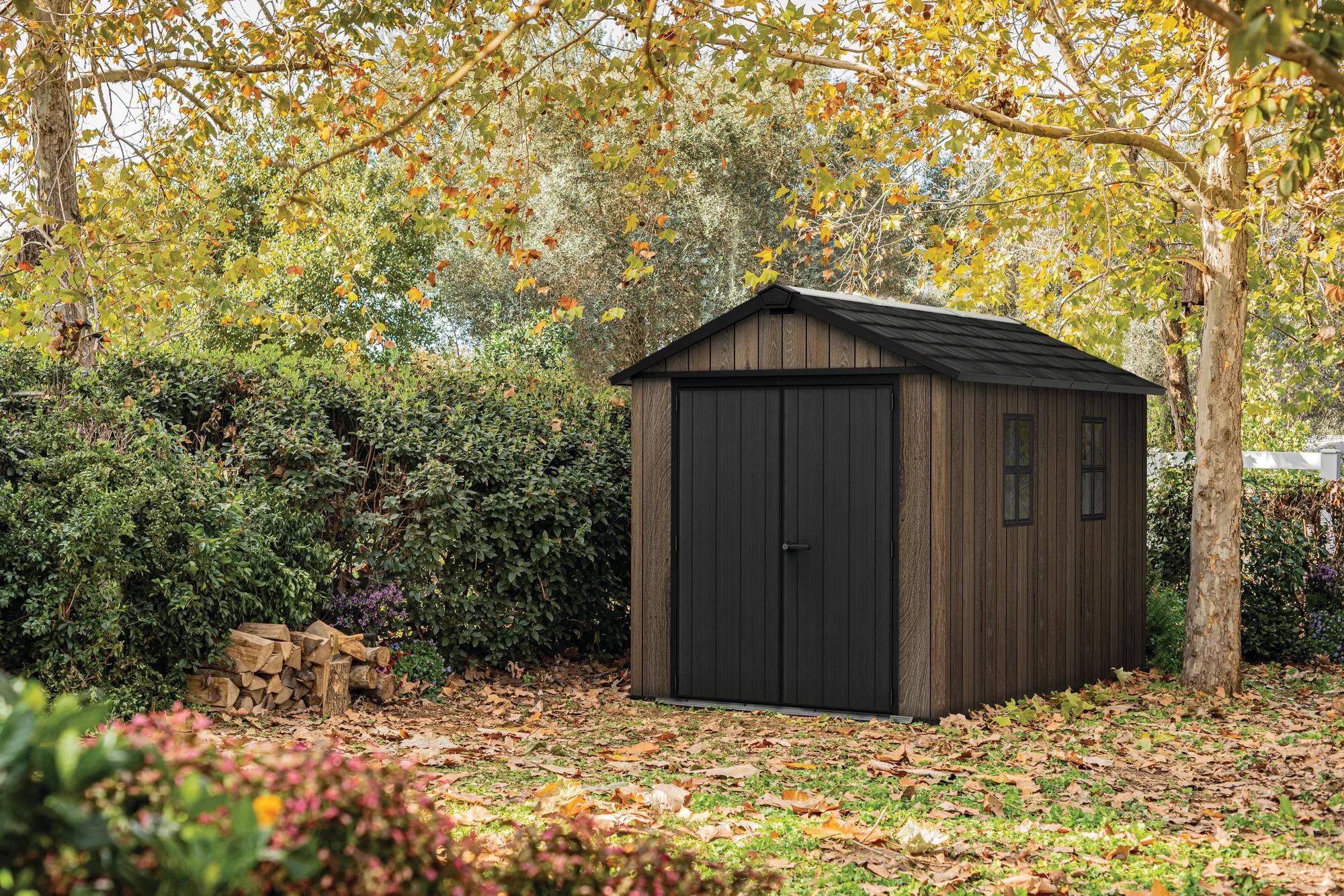 Apex 7.5x11 Gartenhaus - 350x230x246cm - Walnuss