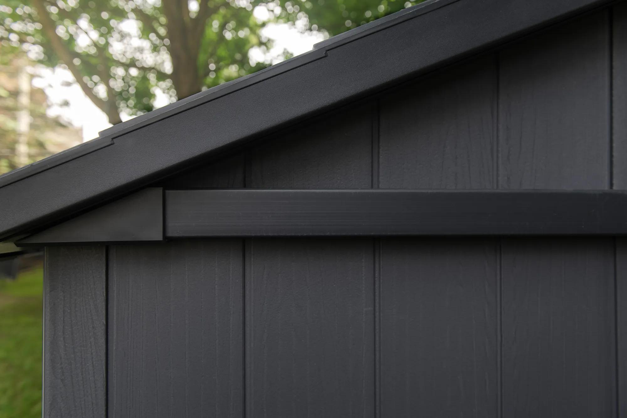 Newton Plus 7.5x15 Gartenhaus - 230x476x246cm - Grau