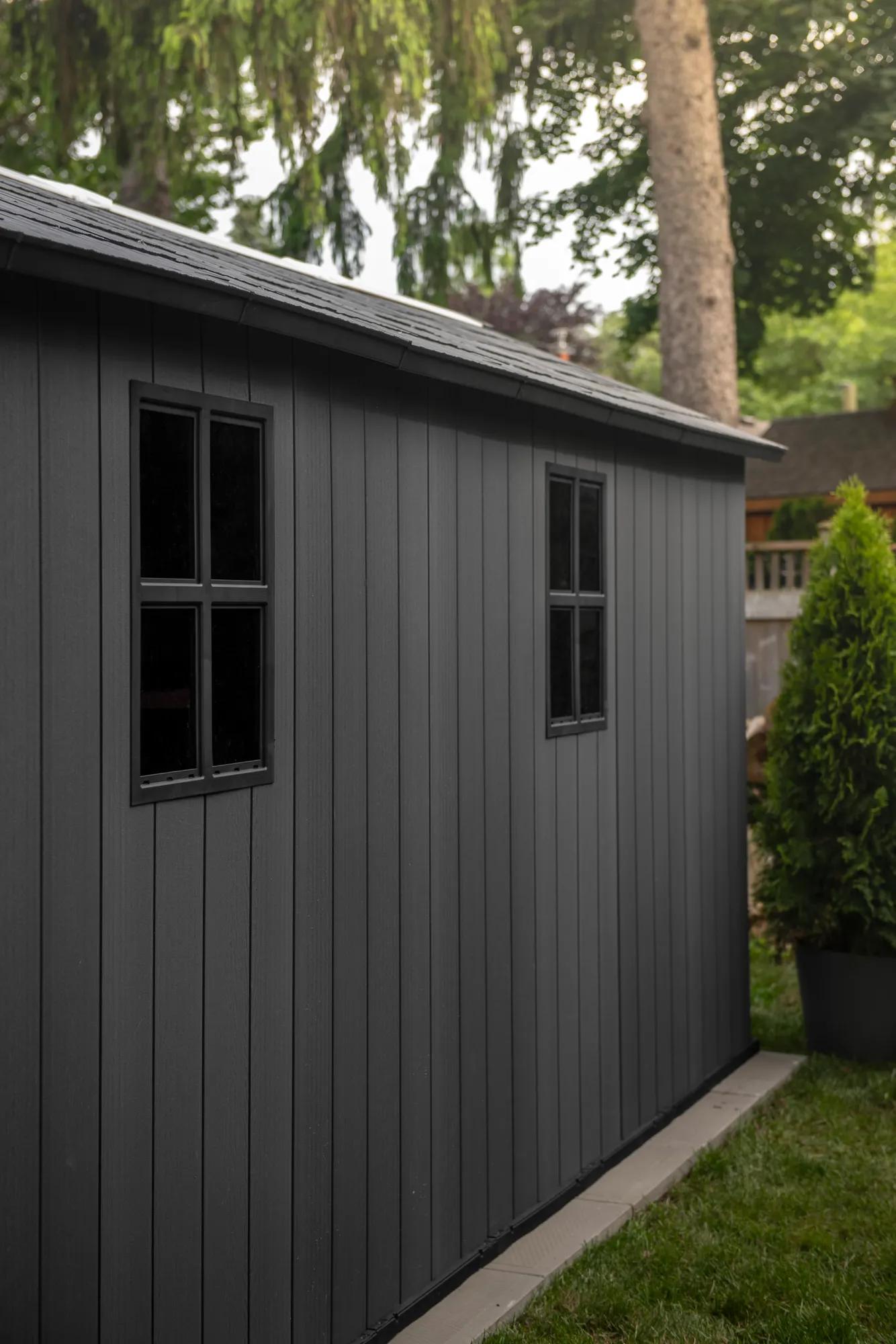 Newton Plus 7.5x15 Gartenhaus - 230x476x246cm - Grau
