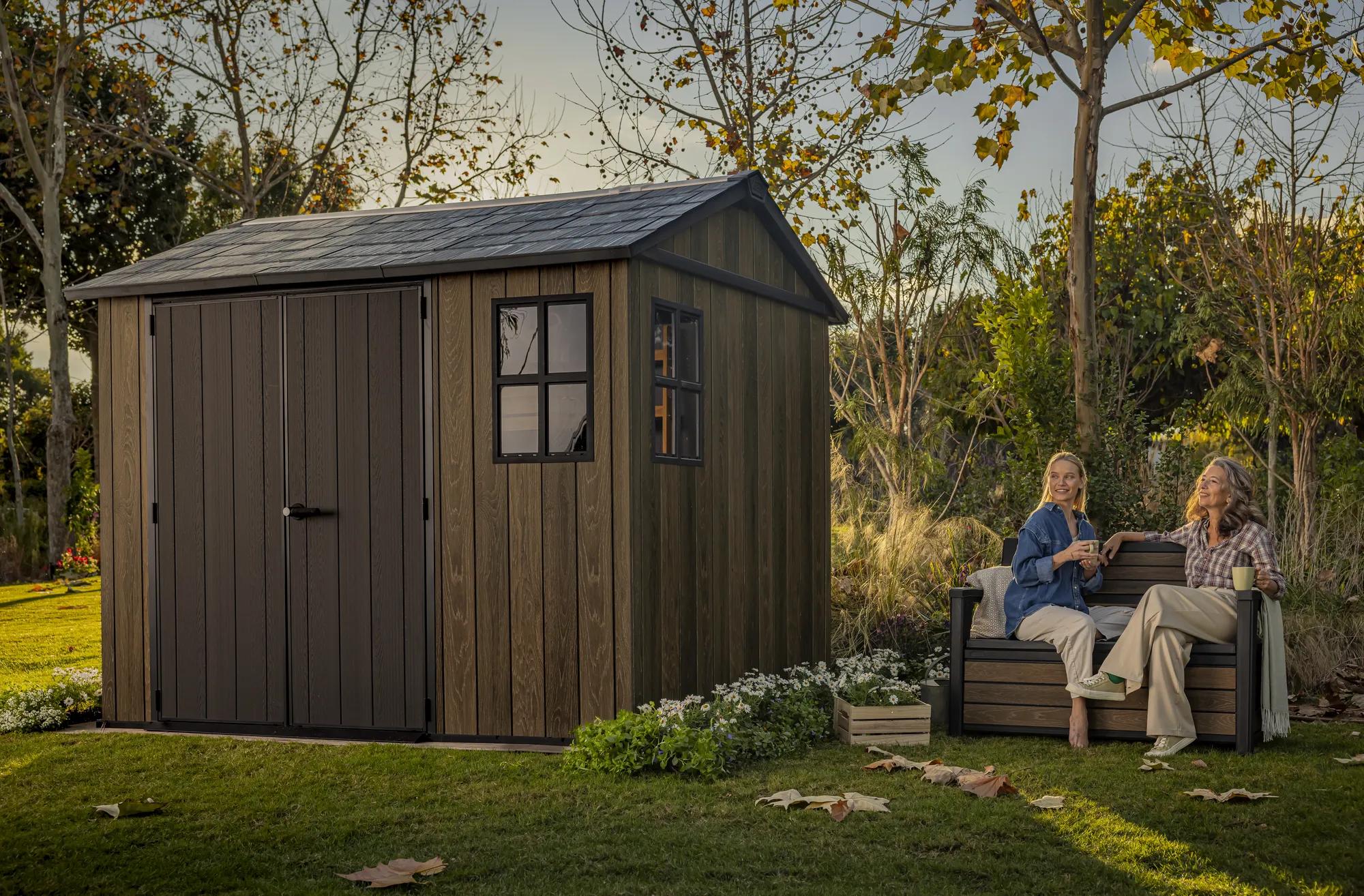 Apex 7.5x9 Gartenhaus - 230x287x246cm - Walnuss