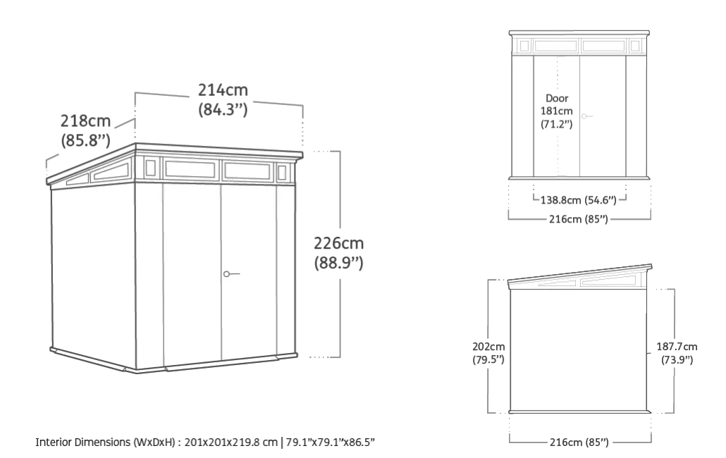 Signature 7x7 Gartenhaus - 214x218x226 cm - Palisander