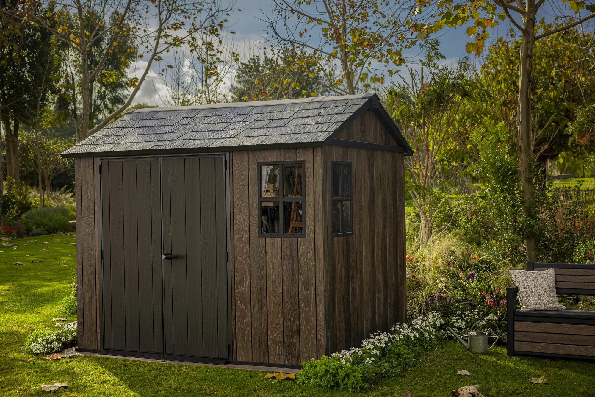 Apex 7.5x9 Gartenhaus - 230x287x246cm - Walnuss