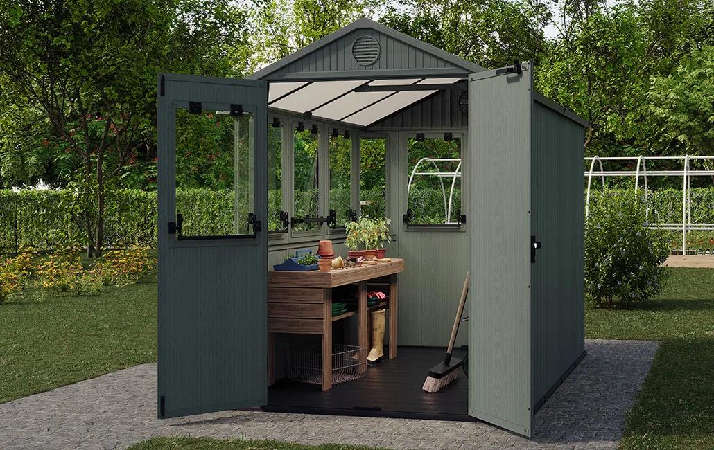 Darwin 6x8 Gartenhaus - 190x244x221cm - Grün