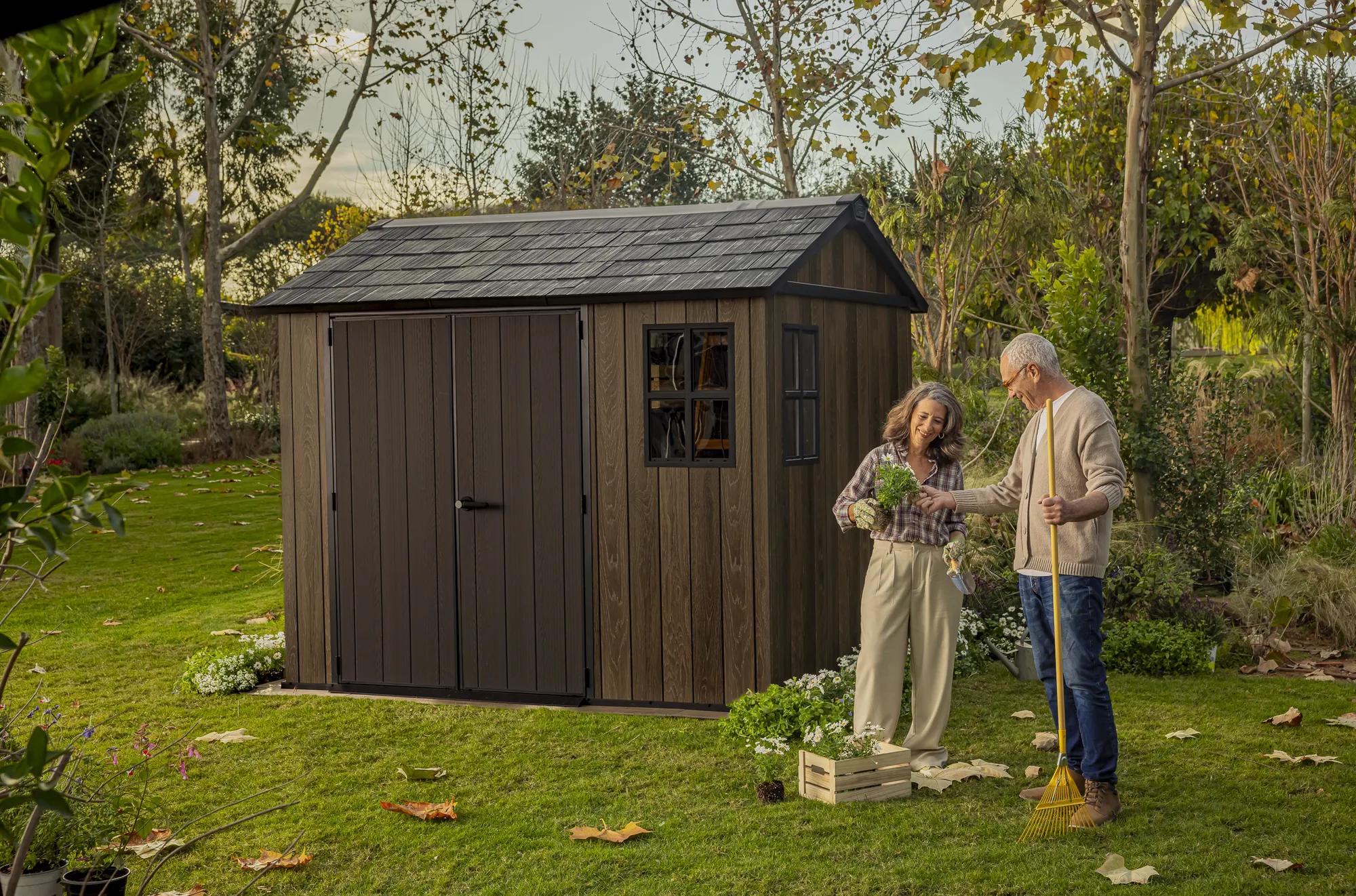 Apex 7.5x9 Gartenhaus - 230x287x246cm - Walnuss